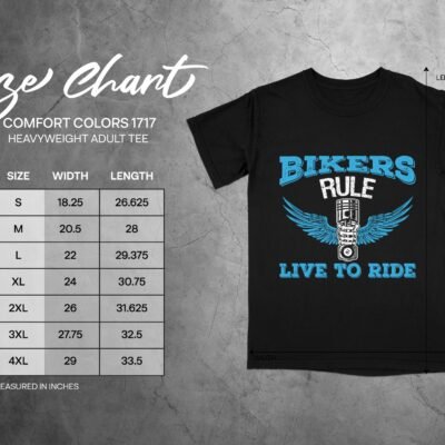 Bikers Rule Live To Ride With Wings Motorbike T-Shirts